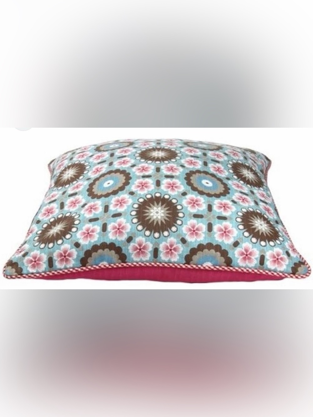 Anthro PIP Studio Floral Decorative Pillow cushion covers - Brown, Teal & Pink 2